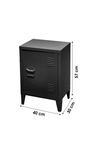 Casier En Métal Avec 1 porte Industriel Noir Atmosphera