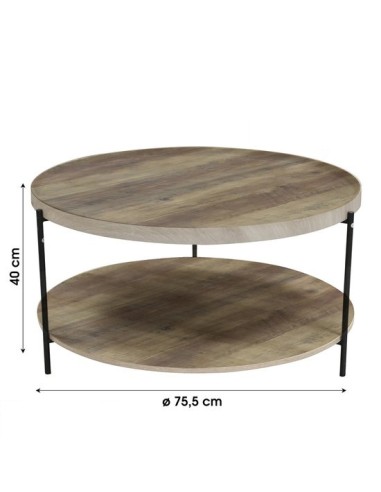 Table Basse Joya Avec 2 Niveaux Beige Atmosphera