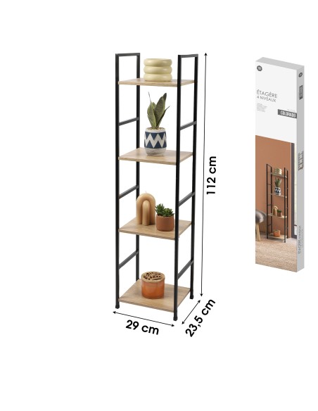 Étagère étroite 4 étagères Colorado Noir Five