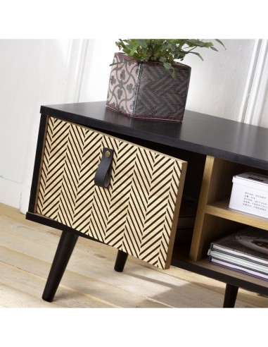 Meuble TV 2 Portes Chevrons Chelsea Atmosphera