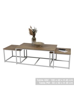 Lot De 3 Tables Basse La Casa Blanca En Bois Atmosphera 2