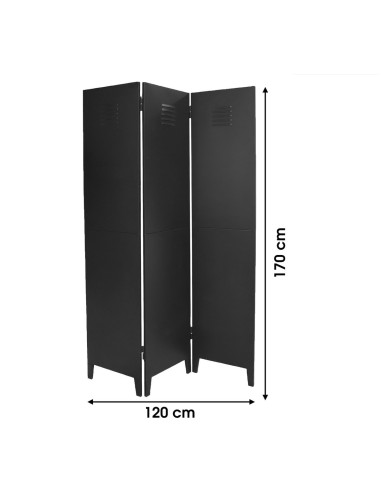 Paravent En Métal Industriel Noir Five