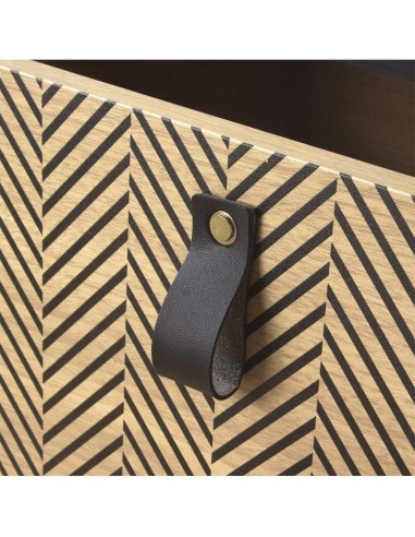 Table Basse Avec Poignée Effet Cuir Noir Atmosphera