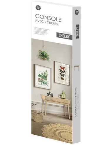 Console Avec 2 Tiroirs Systeme Shelby Beige Atmosphera