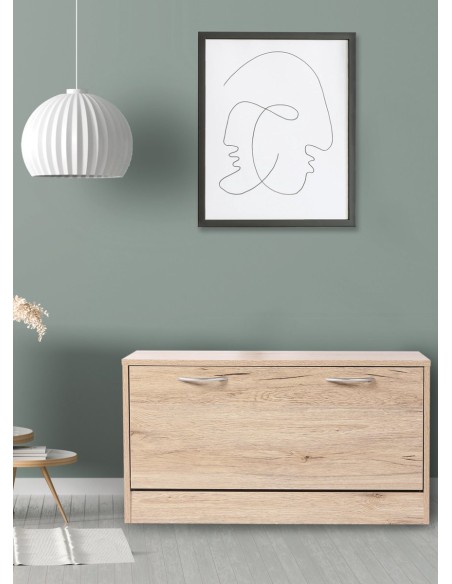 Meuble Range Chaussures Pratik Avec 1 Porte Beige Five