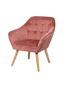 Fauteuil En Velours Oly Rose Atmosphera
