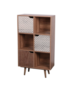 Bibliothèque Avec 6 Casiers Et 3 Portes Marron Atmosphera