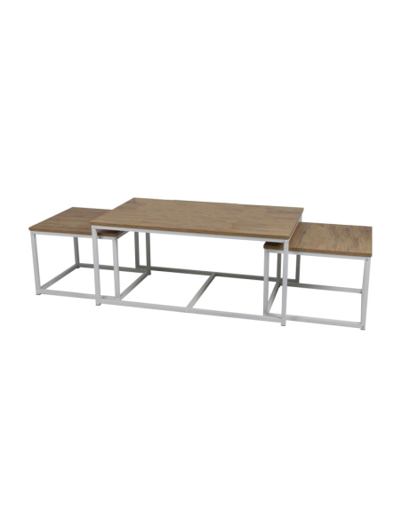 Lot De 3 Tables Basse La Casa Blanca En Bois Atmosphera