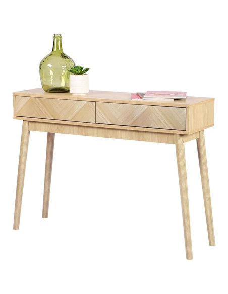 Console Avec 2 Tiroirs Systeme Shelby Beige Atmosphera
