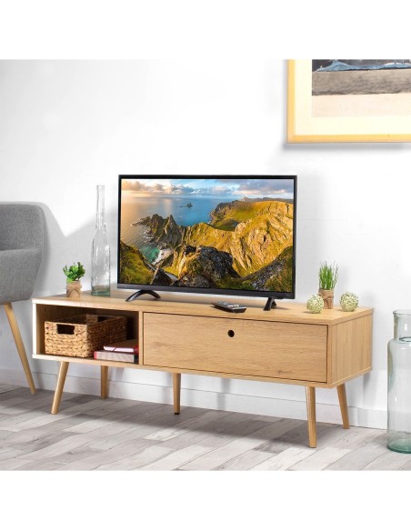 Meuble TV Avec 1 Tiroir Osaka Beige Atmosphera