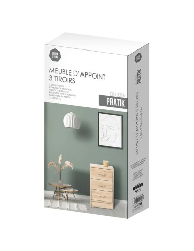 Meuble Avec 3 Tiroirs Pratik Beige Five