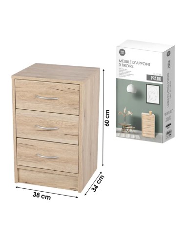Meuble Avec 3 Tiroirs Pratik Beige Five