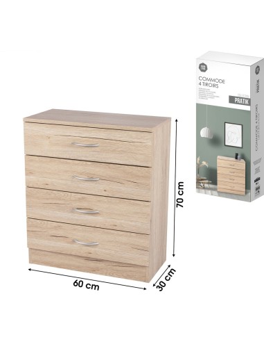 Meuble Avec 4 Tiroirs Pratik Beige Five