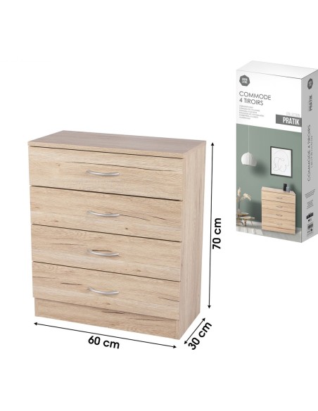 Meuble Avec 4 Tiroirs Pratik Beige Five