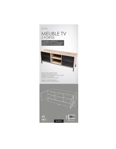 Meuble Tv En Bois Avec Grillage Soho Marron Five