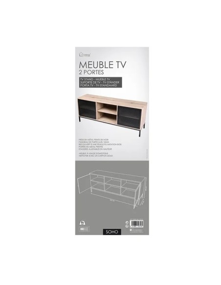Meuble Tv En Bois Avec Grillage Soho Marron Five