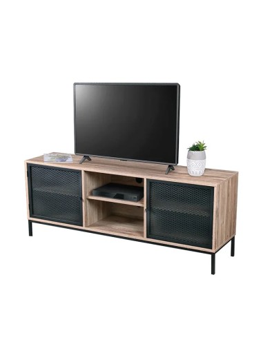 Meuble Tv En Bois Avec Grillage Soho Marron Five