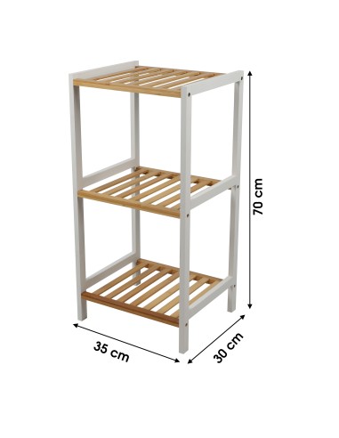 Étagère Pour Salle De Bains 3 Niveaux En Bambou Five