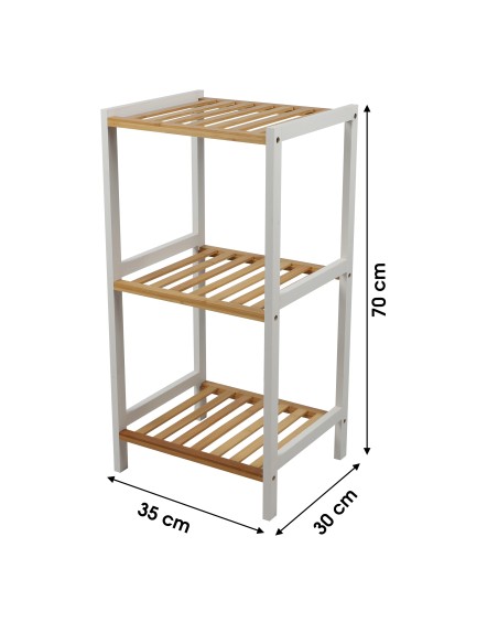 Étagère Pour Salle De Bains 3 Niveaux En Bambou Five