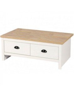 Table Basse Avec 2 Tiroirs Virginia Blanche Atmosphera