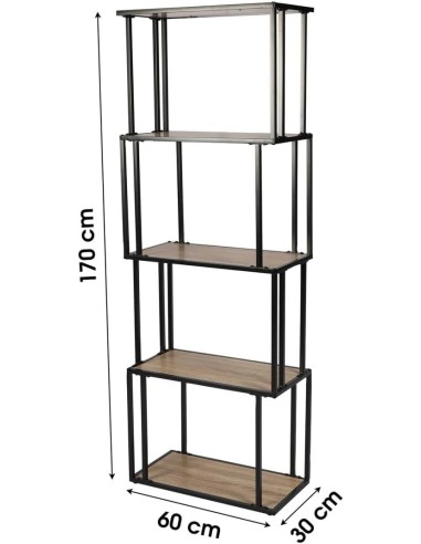 Bibliothèque 5 Niveaux Design Colorado Noire Atmosphera