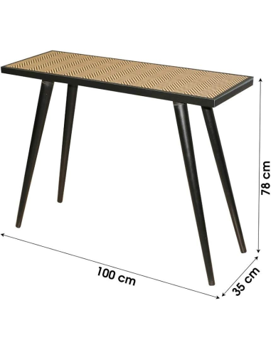 Console Décoré En Bois Motif Chevron Chelsea Atmosphera