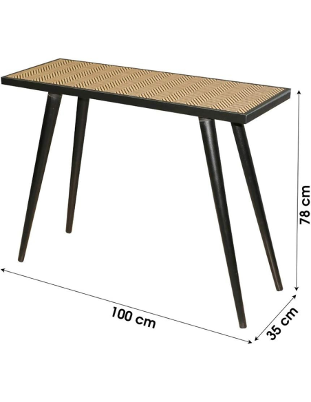 Console Décoré En Bois Motif Chevron Chelsea Atmosphera