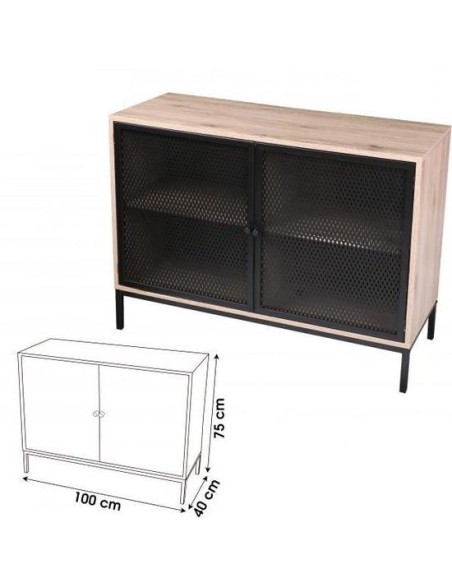 Buffet 2 Portes En Bois Et Métal Soho Atmosphera