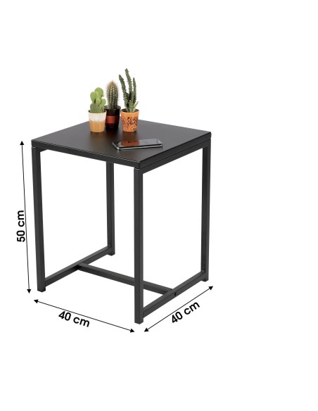 Table D'appoint En Métal Madison Noire Five