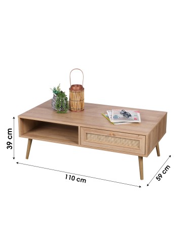 Table Basse Avec 1 Tiroir Bali Beige Atmosphera