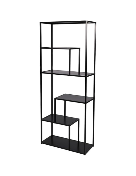 Bibliothèque 6 Niveaux En Métal Madison Noir Atmosphera