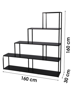 Bibliothèque Escalier 4 Niveaux En Métal Madison Noir Atmosphera 2