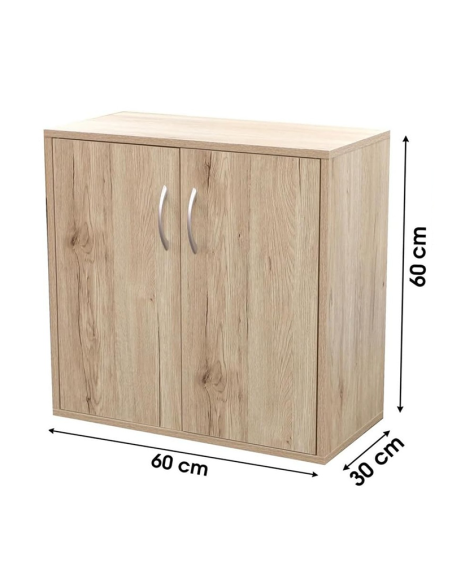 Armoire De Bureau 3 Étagères Avec 2 Portes Pratik Beige Five