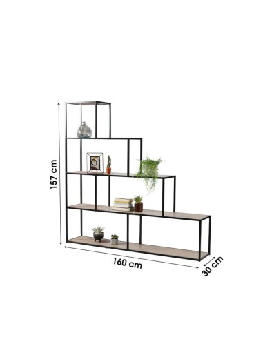 Bibliothèque 5 Niveaux Design Colorado Noir Five