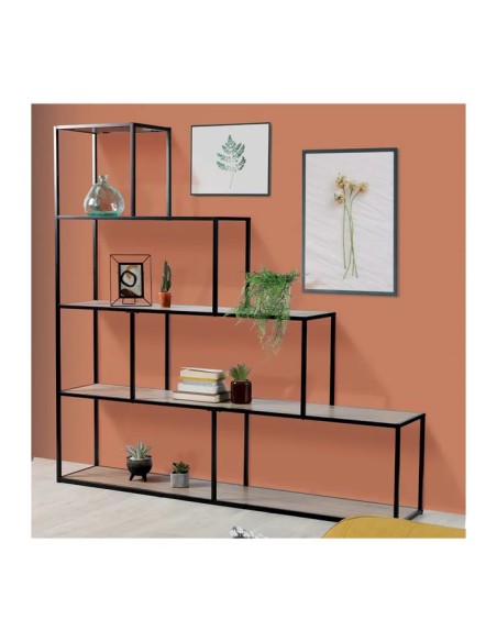 Bibliothèque 5 Niveaux Design Colorado Noir Five