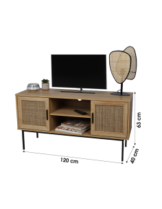 Meuble TV Avec 2 Portes Et 2 Étagères Marron Romy Atmosphera 2
