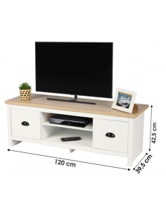 Meuble TV Design Colonial Virginia Blanc Atmosphera 2
