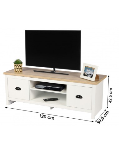 Meuble TV Design Colonial Virginia Blanc Atmosphera