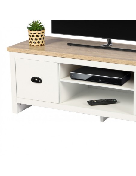 Meuble TV Design Colonial Virginia Blanc Atmosphera