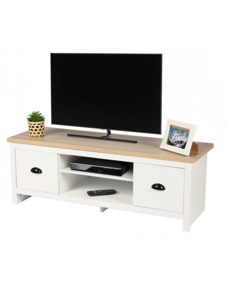 Meuble TV Design Colonial Virginia Blanc Atmosphera