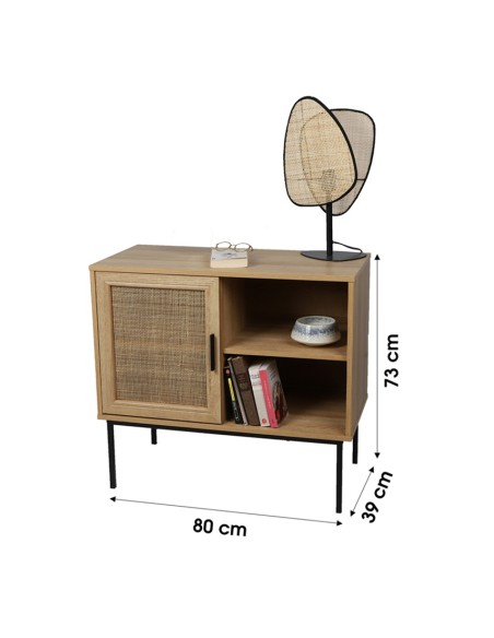 Buffet Avec 1 Porte Et 2 Etagères Romy Marron Atmosphera