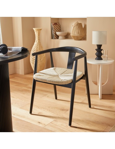 Fauteuil De Dîner En Bois Yamato Noir Atmosphera