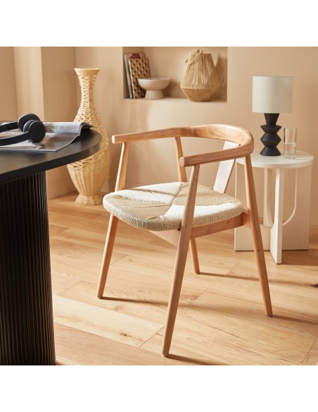 Fauteuil De Dîner En Bois Yamato Beige Atmosphera