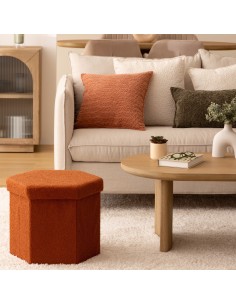 Pouf Pliant Héxagonal Jako Bouclette Ambre Atmosphera 2