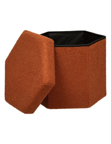 Pouf Pliant Héxagonal Jako Bouclette Ambre Atmosphera