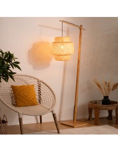 Lampadaire Arc Liby Haut H173 En Bambou Naturel Atmosphera 2