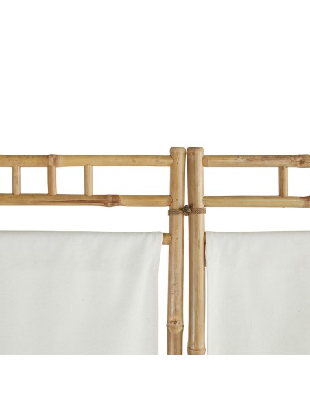 Paravent En Bambou Et Tissu Kalel Beige Atmosphera