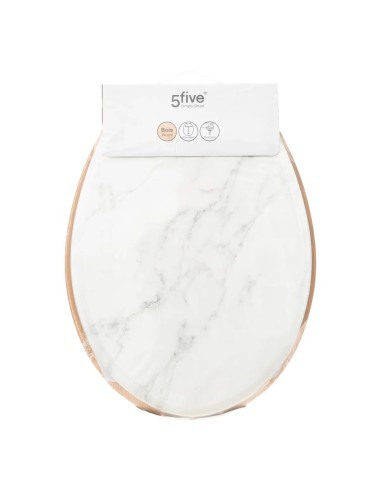 Abattant WC Effet Marbre En Bois Lea Blanc Five