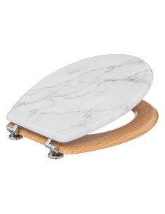 Abattant WC Effet Marbre En Bois Lea Blanc Five 2