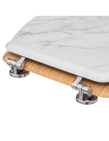 Abattant WC Effet Marbre En Bois Lea Blanc Five